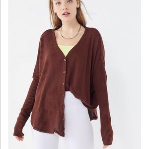 Maroon button up sweater